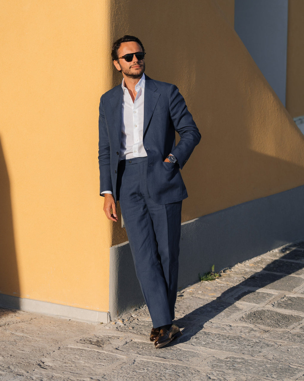 Ravello | Completo Monopetto Uomo in Lino Blu