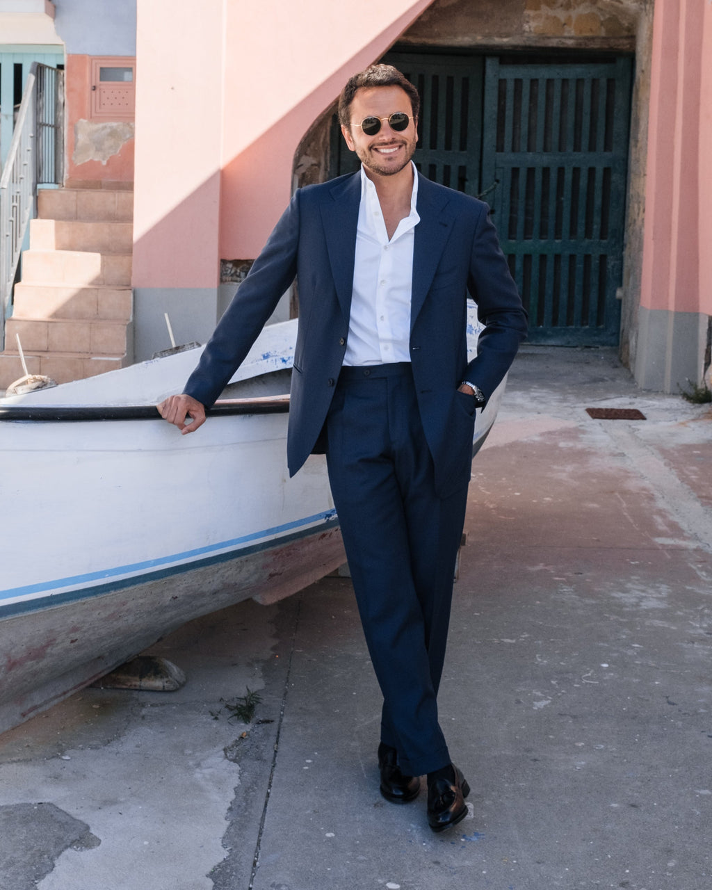 Sorrento | Completo Monopetto Uomo in Lana Blu