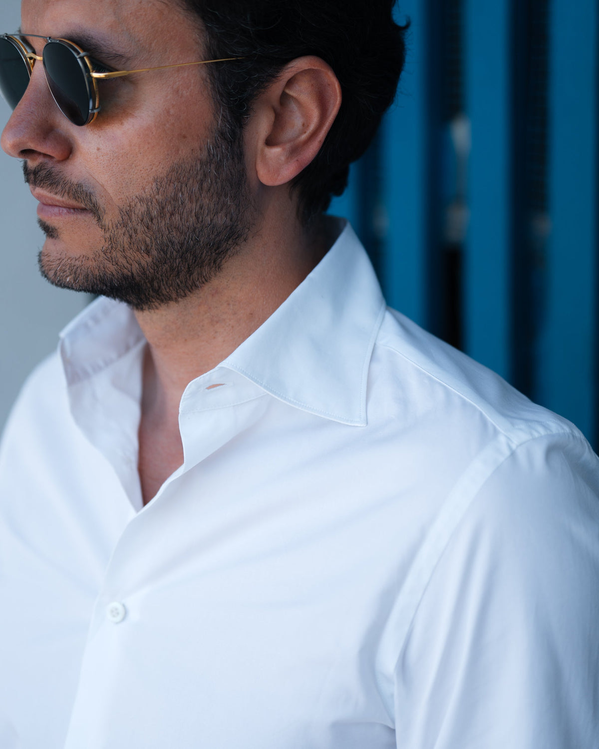 Ischia | Camicia Classica Uomo in Popeline di Cotone Bianco