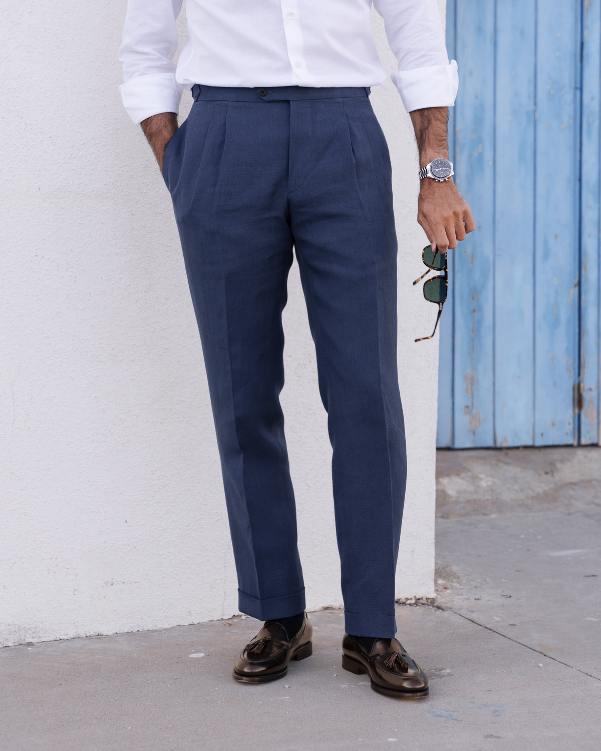 Ravello | Completo Monopetto Uomo in Lino Blu