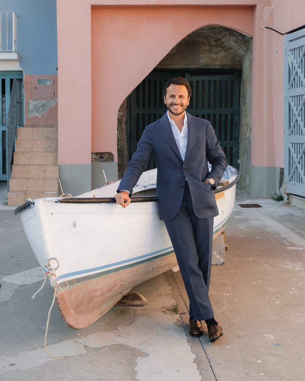 Ravello | Completo Monopetto Uomo in Lino Blu