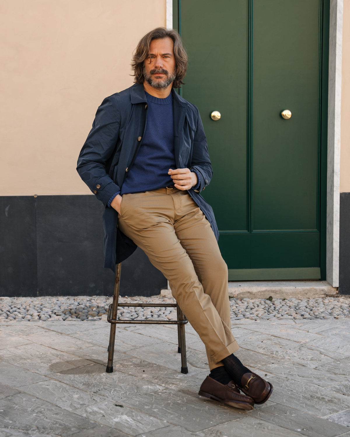 Verserat | Mocassini Penny Uomo in Pelle Martellata Marrone con Morsetto