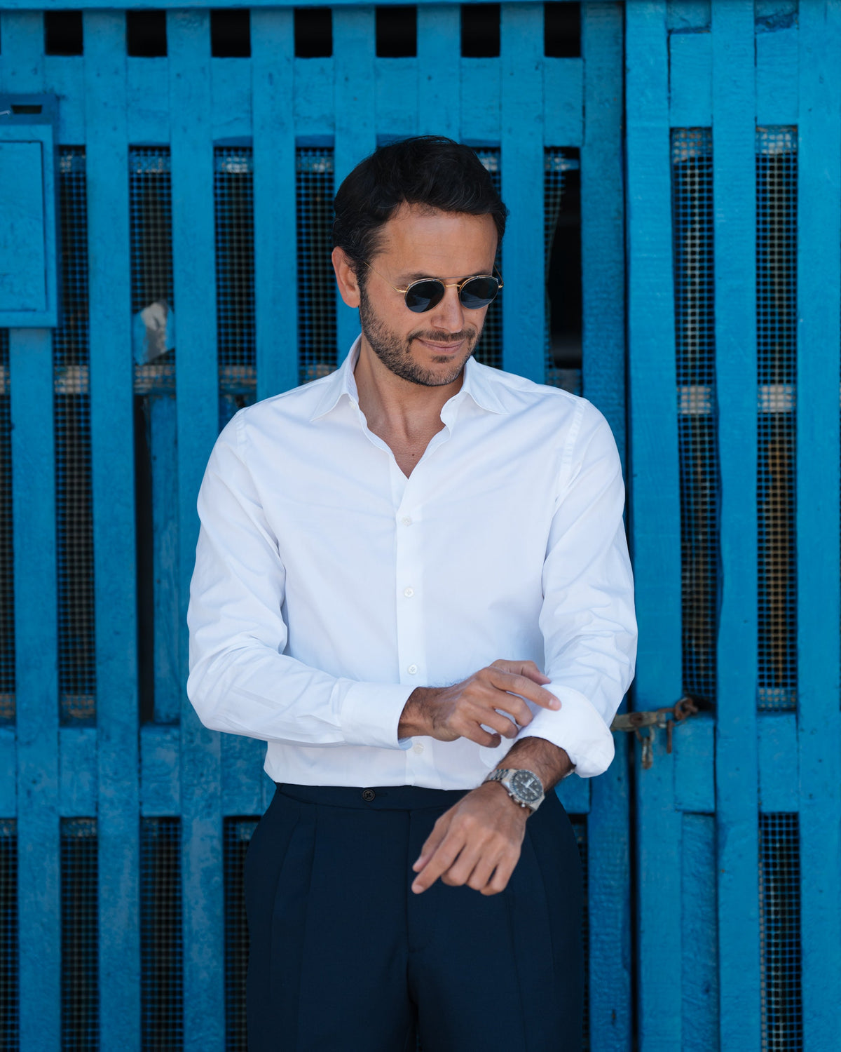 Ischia | Camicia Classica Uomo in Popeline di Cotone Bianco