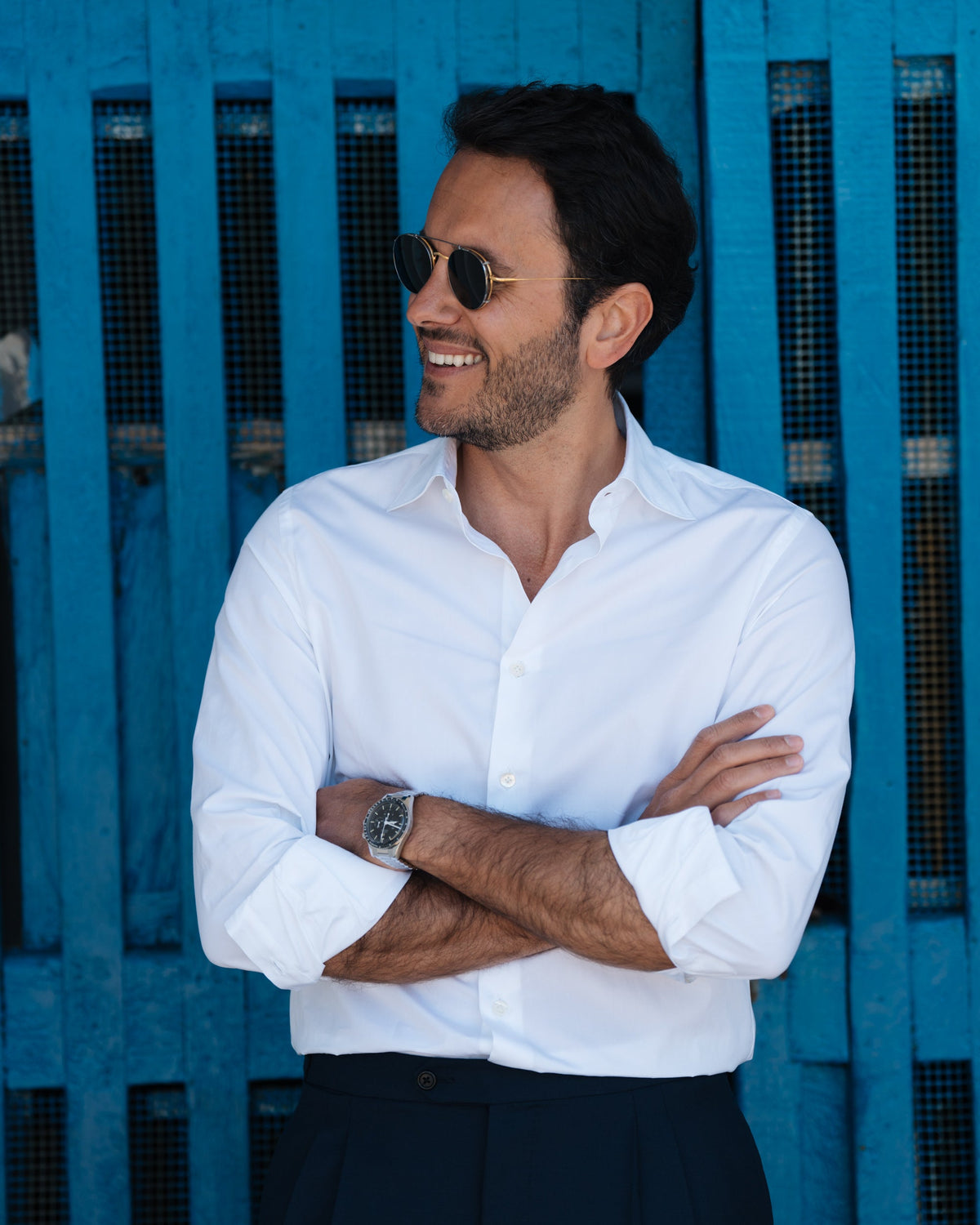 Ischia | Camicia Classica Uomo in Popeline di Cotone Bianco