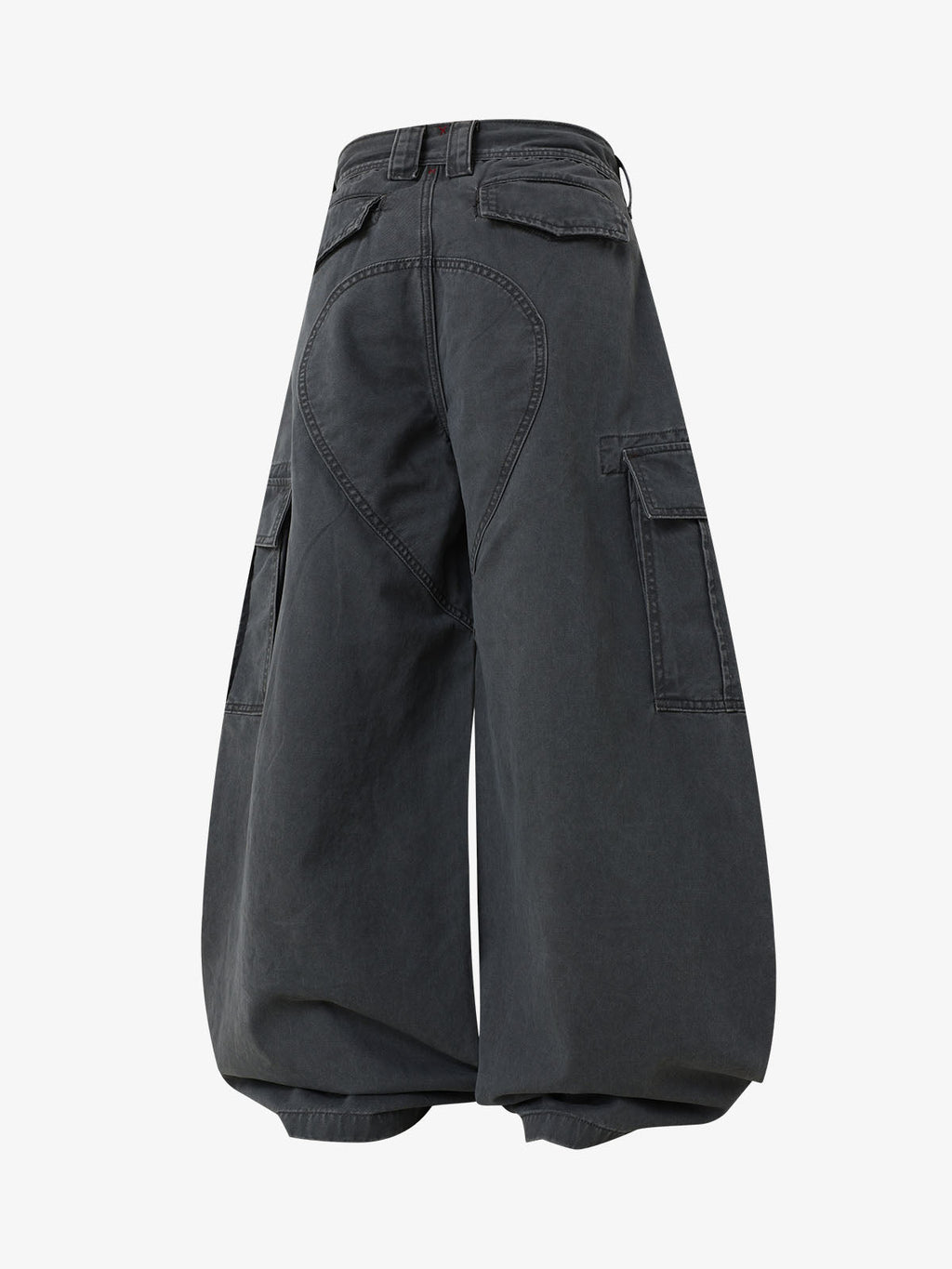 Curved-Hem Baggy Cargo Pants