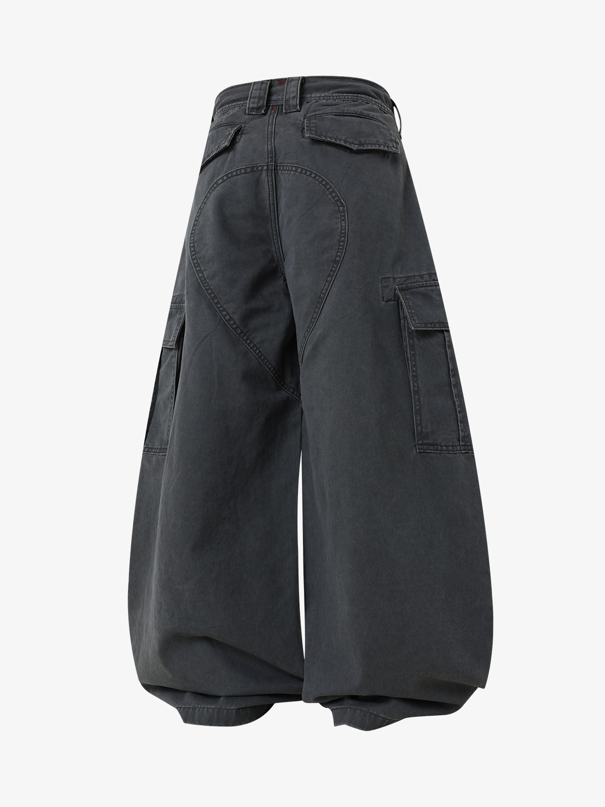 Curved-Hem Baggy Cargo Pants