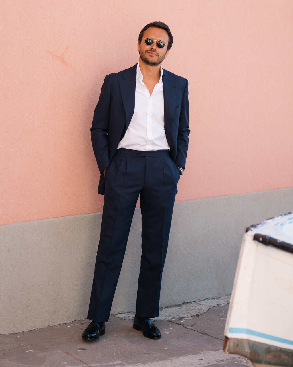 Ischia | Camicia Classica Uomo in Popeline di Cotone Bianco