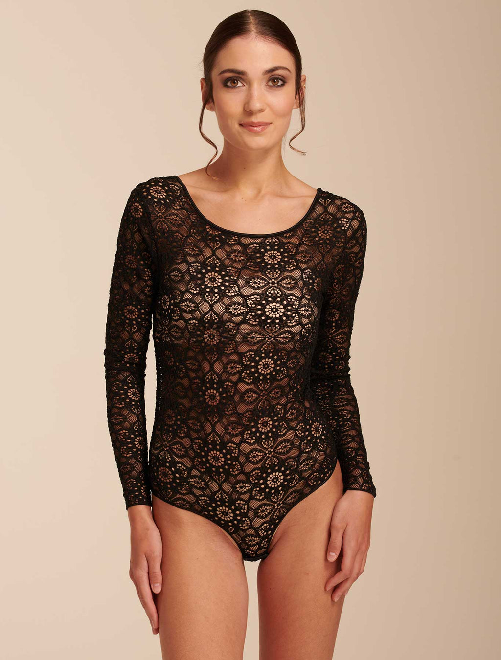 Body pizzo manica lunga
