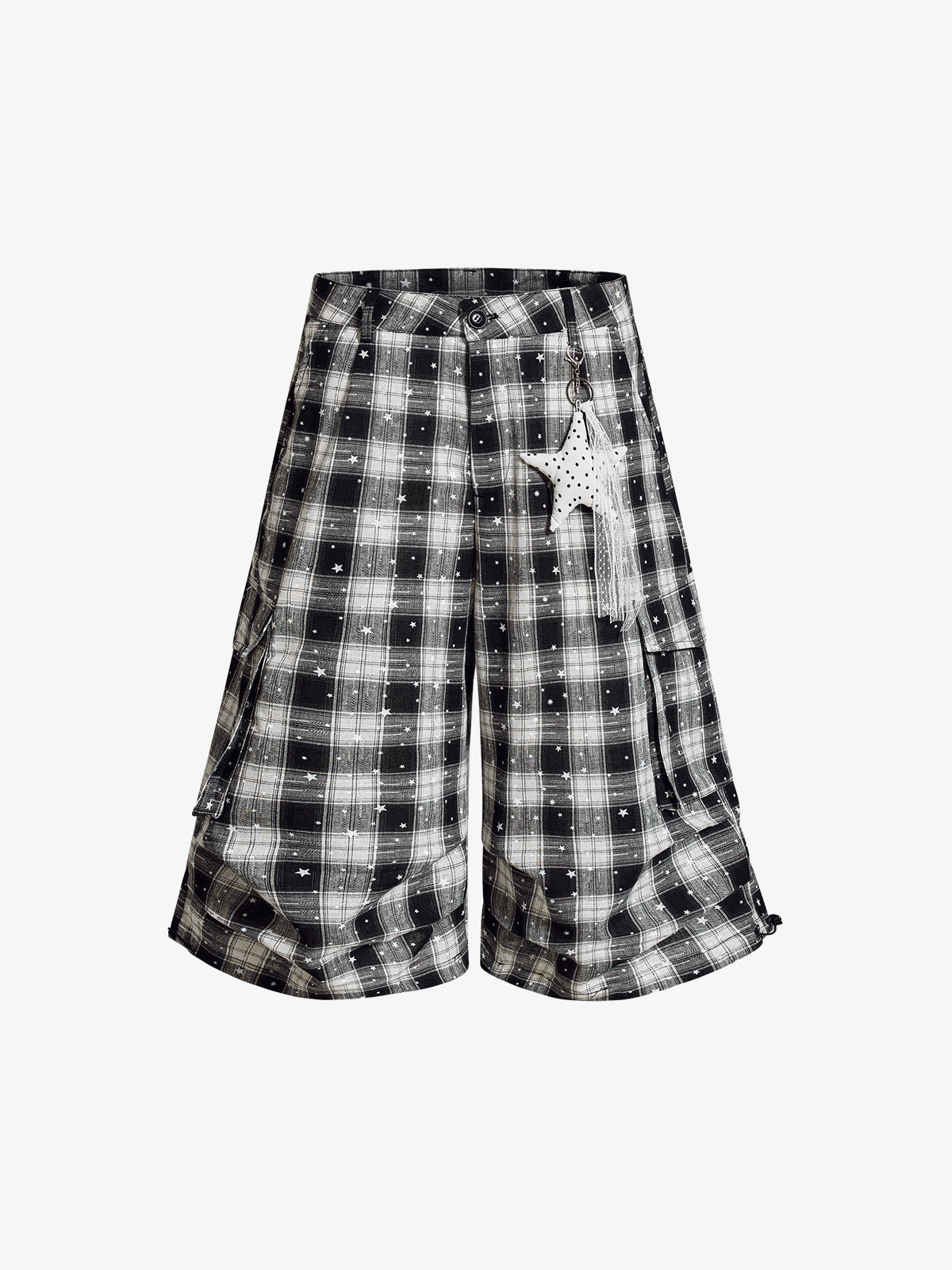 Star Plaid Baggy Shorts