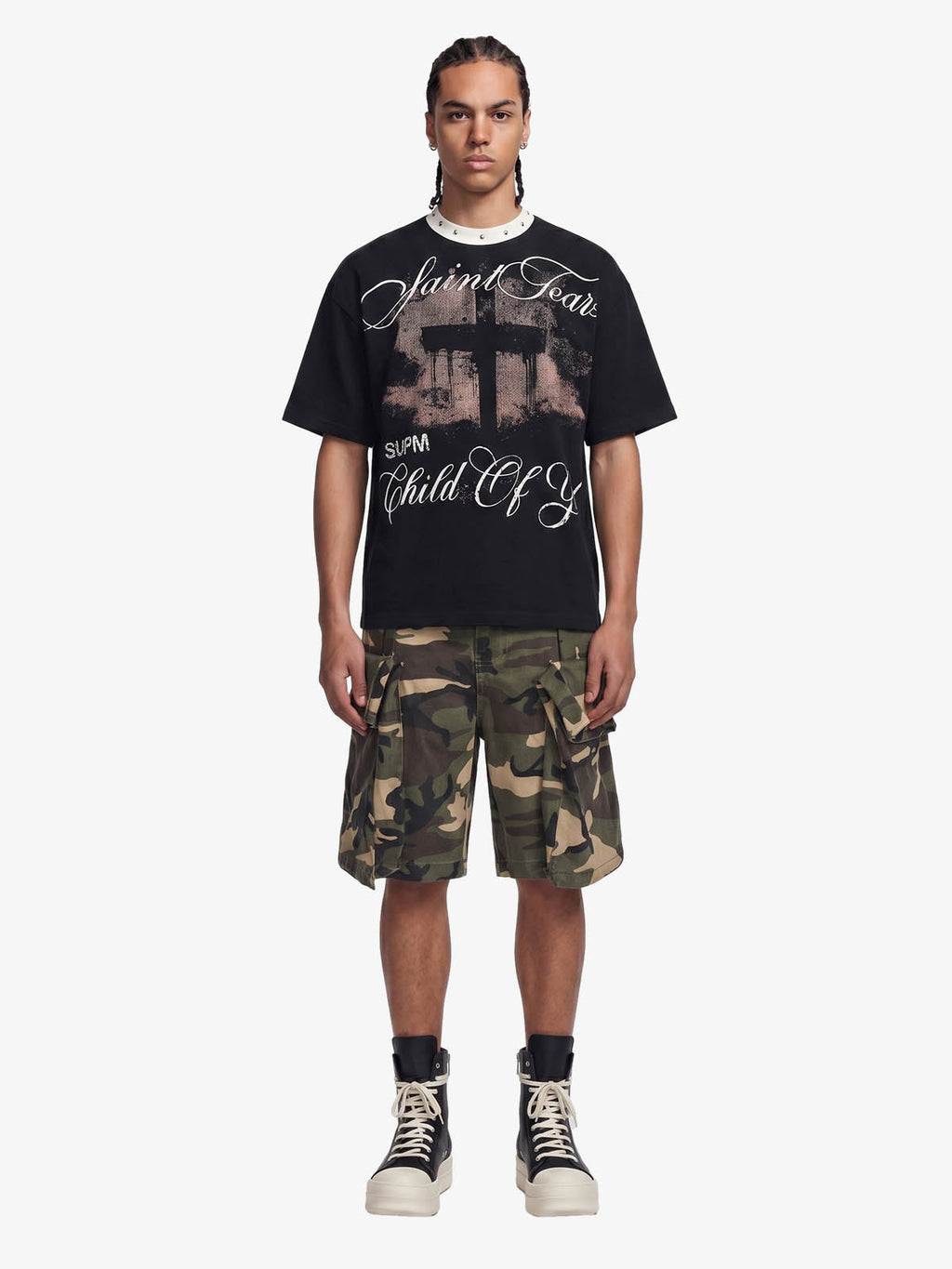 Camouflage Cotton Cargo Multi Pocket Jorts - 2646