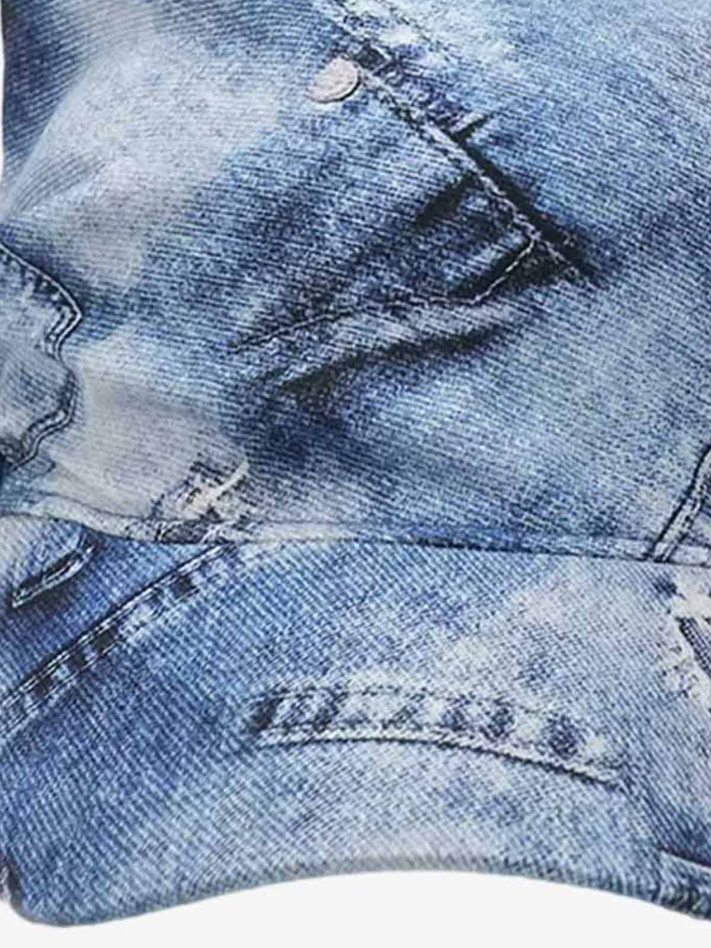 Bandana Graphic Distressed Denim Baseball Cap