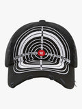 Distressed Camo Target Pattern Cap