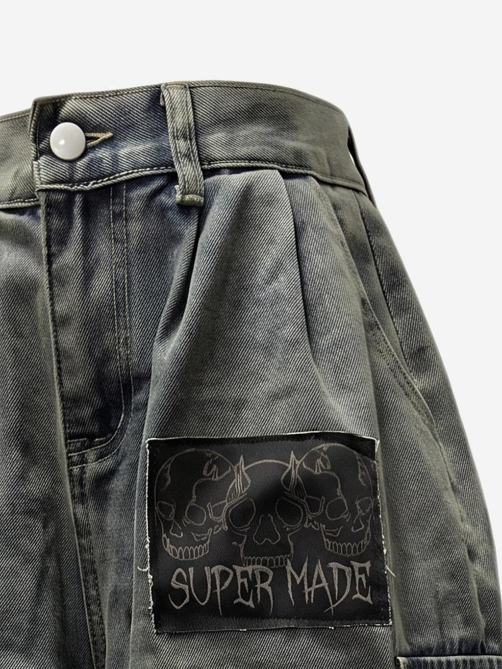 Logo Embroidered Multi-Pocket Flared Shorts