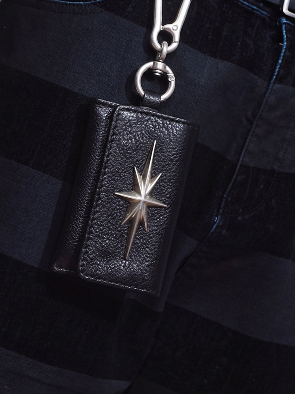Streetwear Star Emblem Leather & Leopard Keychain Charm
