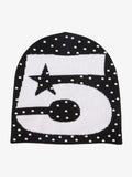 Studded Number 5 Star Beanie Hat
