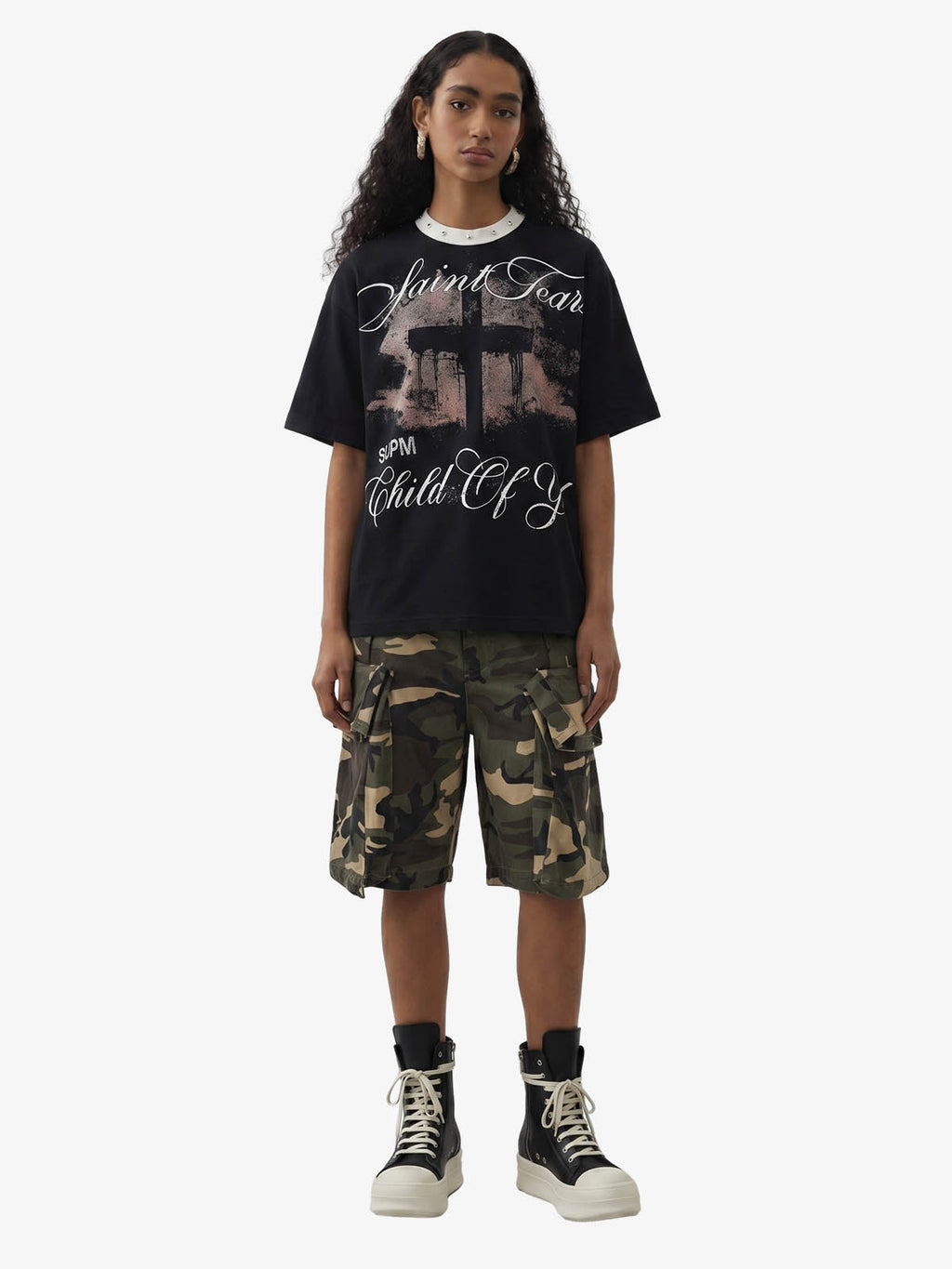 Camouflage Cotton Cargo Multi Pocket Jorts - 2646