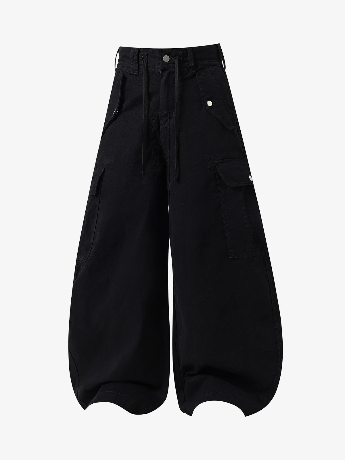 Curved-Hem Baggy Cargo Pants