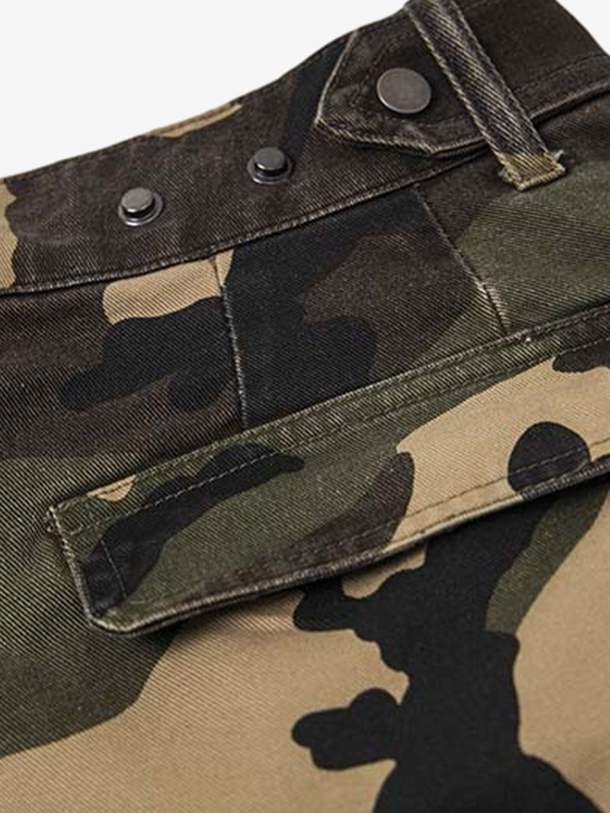 Camouflage Cotton Cargo Multi Pocket Jorts - 2646