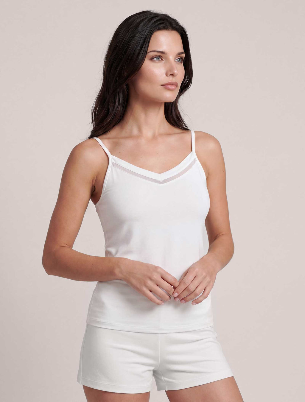 Top Diana bamboo e tulle