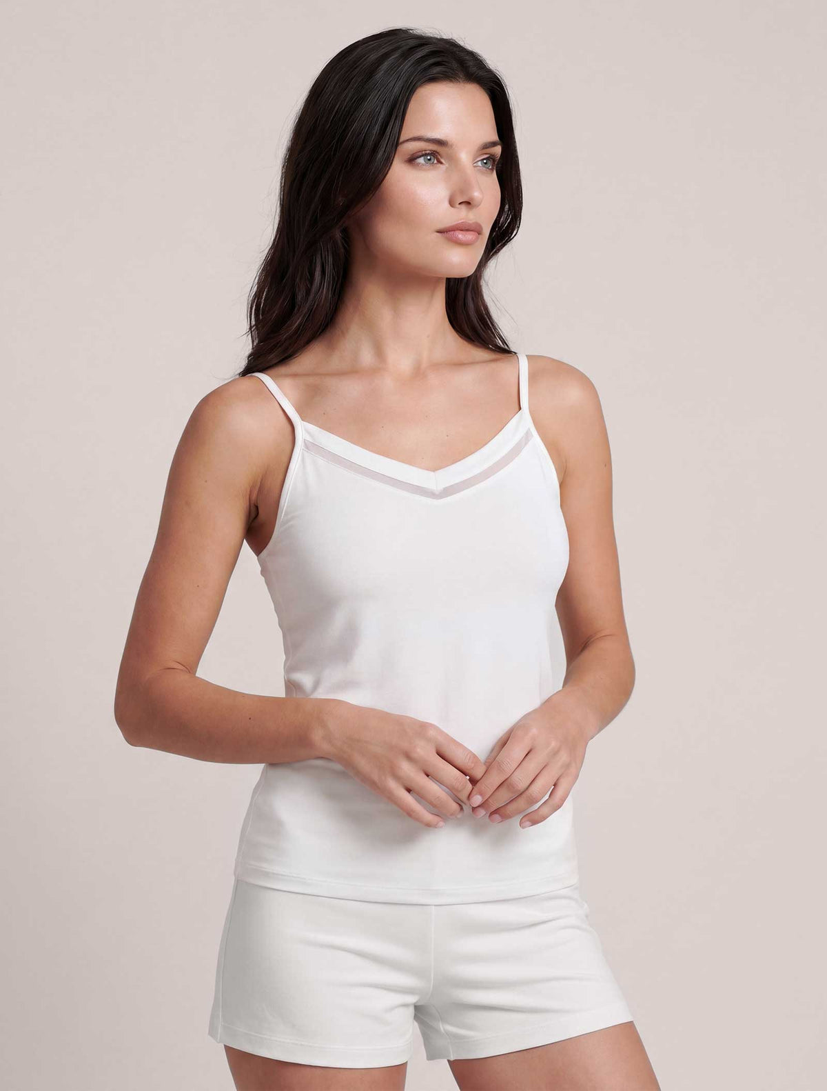 Top Diana bamboo e tulle