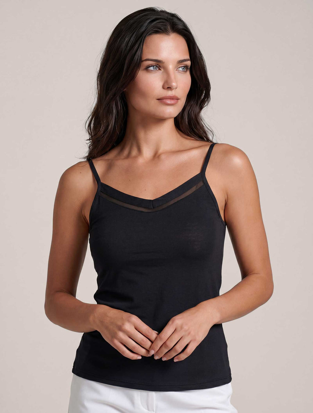 Top Diana bamboo e tulle