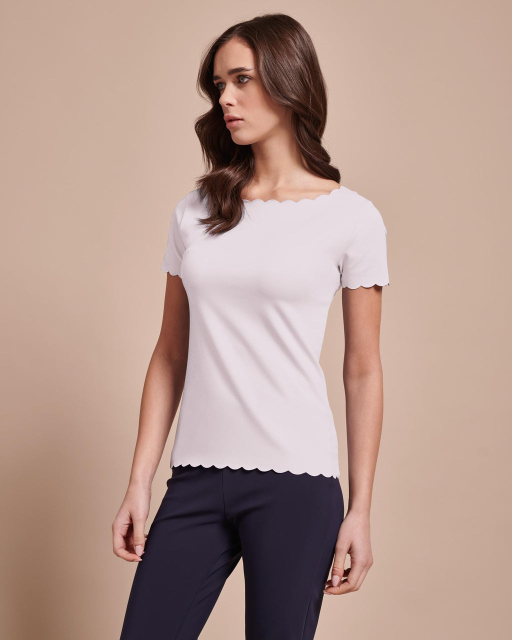 T-shirt onde cotone taglio vivo