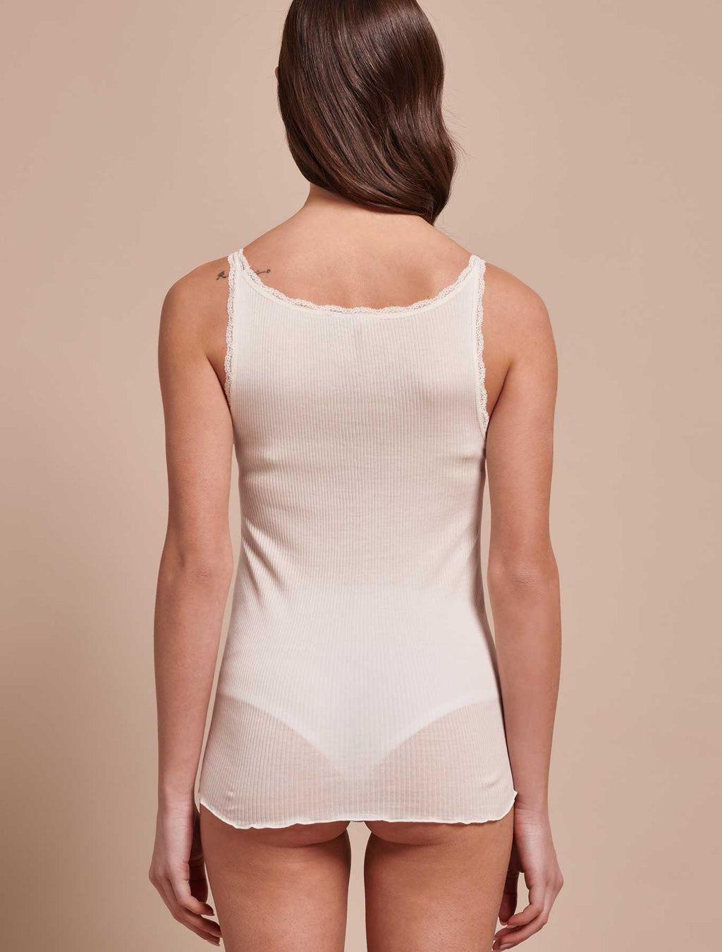 Top Lidia seta cotone pizzetto