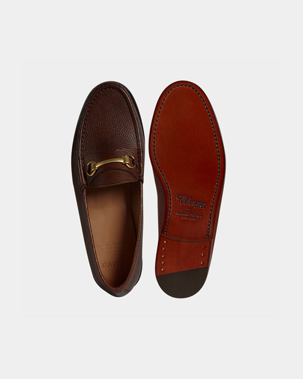 Verserat | Mocassini Penny Uomo in Pelle Martellata Marrone con Morsetto