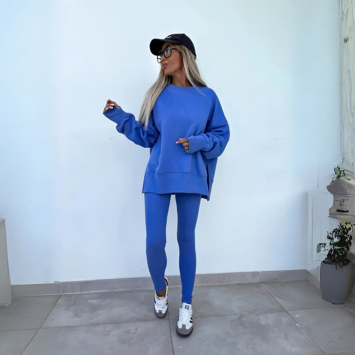 Abril | Completo Felpa Senza Cappuccio Donna Oversize Leggings