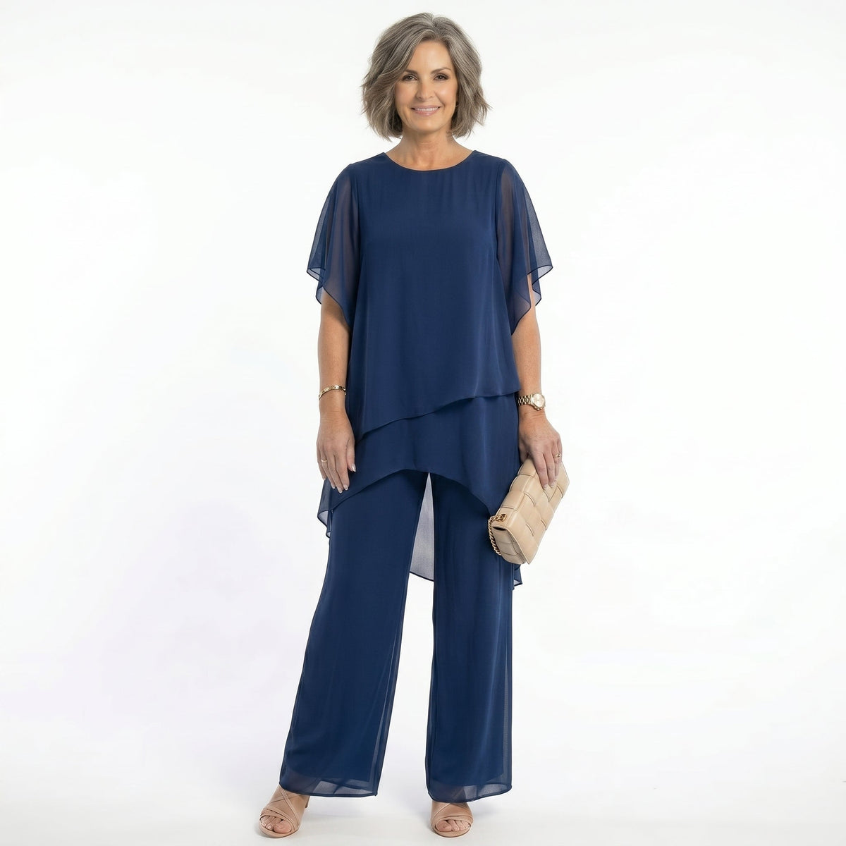 Ainhoa | Completo Elegante da Cerimonia Donna Tunica Asimmetrica