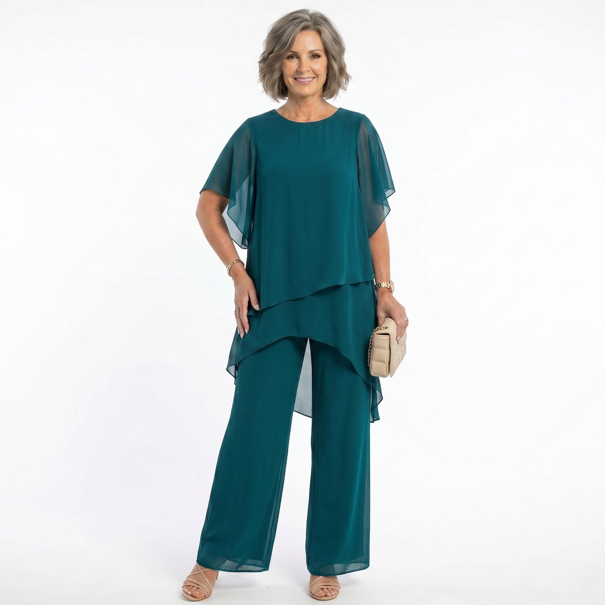 Ainhoa | Completo Elegante da Cerimonia Donna Tunica Asimmetrica