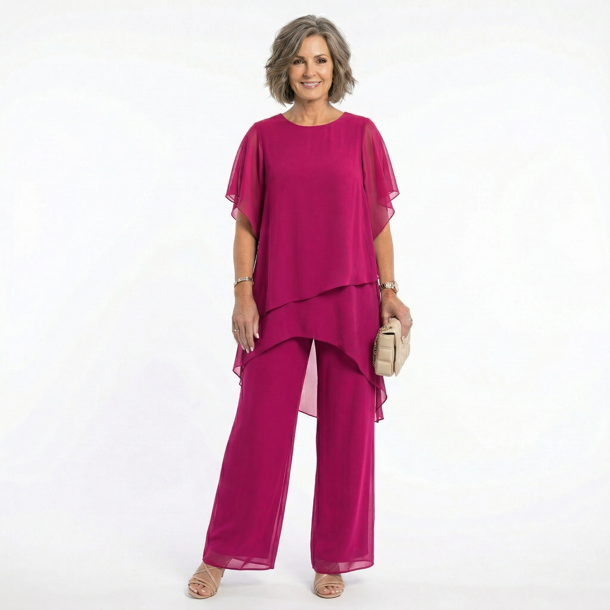 Ainhoa | Completo Elegante da Cerimonia Donna Tunica Asimmetrica