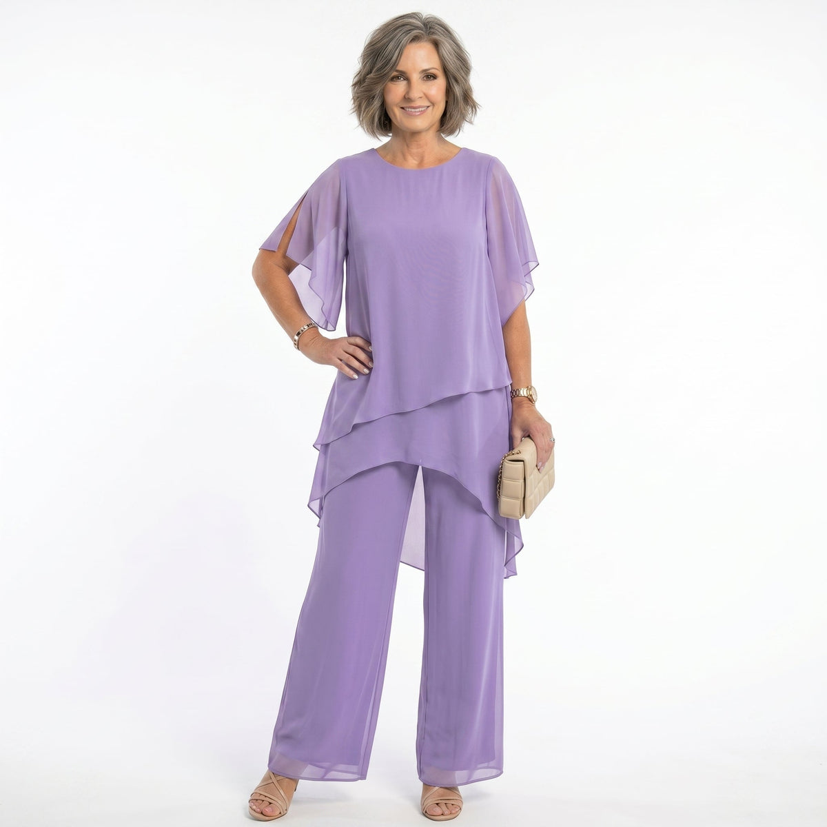 Ainhoa | Completo Elegante da Cerimonia Donna Tunica Asimmetrica
