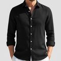 Álvaro | Camicia di Lino Uomo Manica Lunga Collo Aperto