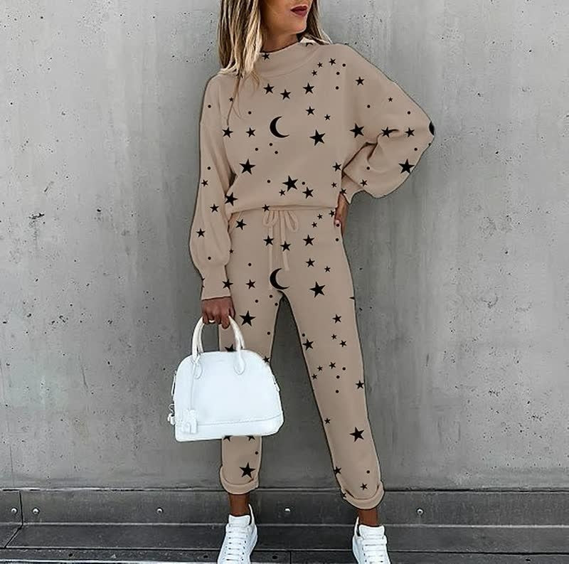 Celia | Completo Tuta in Maglia Donna Stampa Stelle