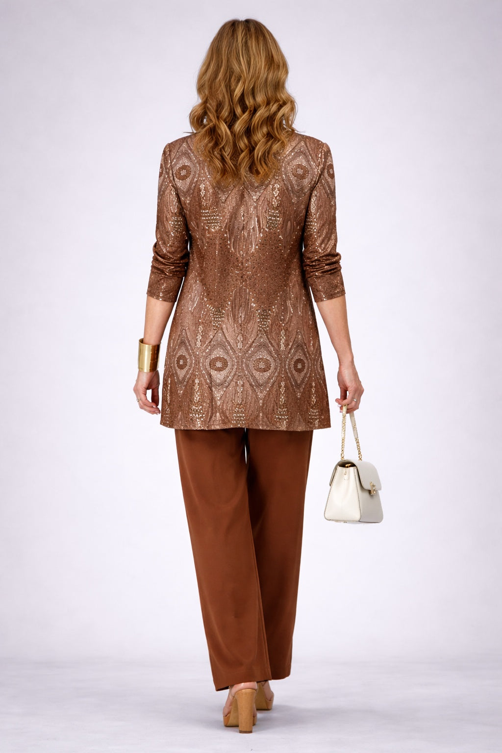 Covadonga | Completo a Tre Pezzi con Giacca di Paillettes Donna Pantalone Dritto