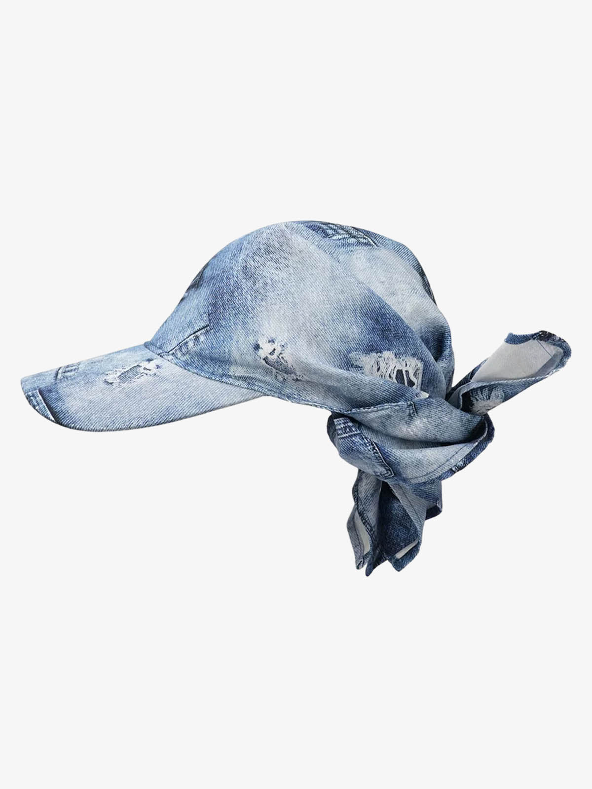 Bandana Graphic Distressed Denim Baseball Cap