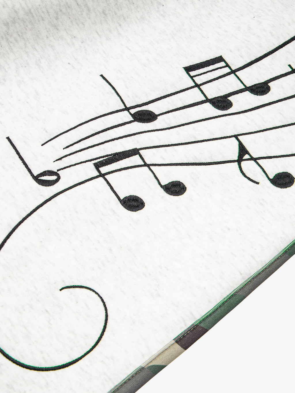 Music Note Graphic Camo Patchwork Baggy Sweatpants