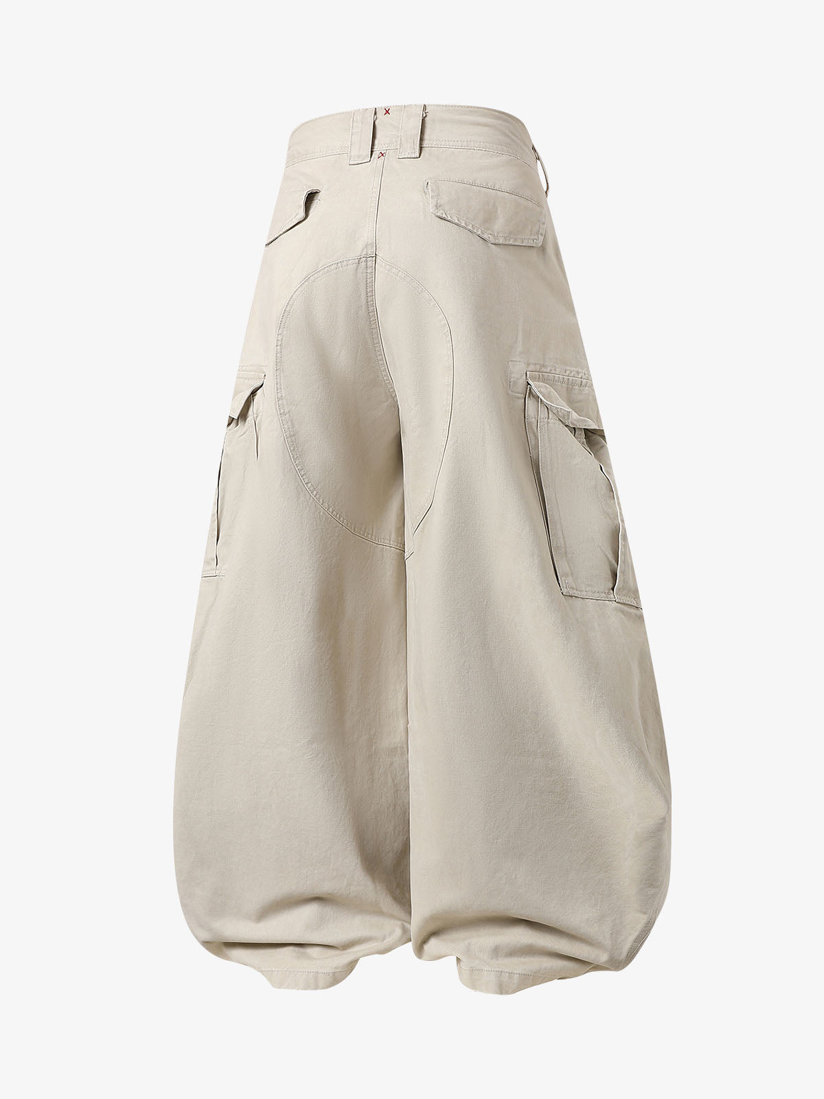 Curved-Hem Baggy Cargo Pants