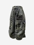 Logo Embroidered Multi-Pocket Flared Shorts