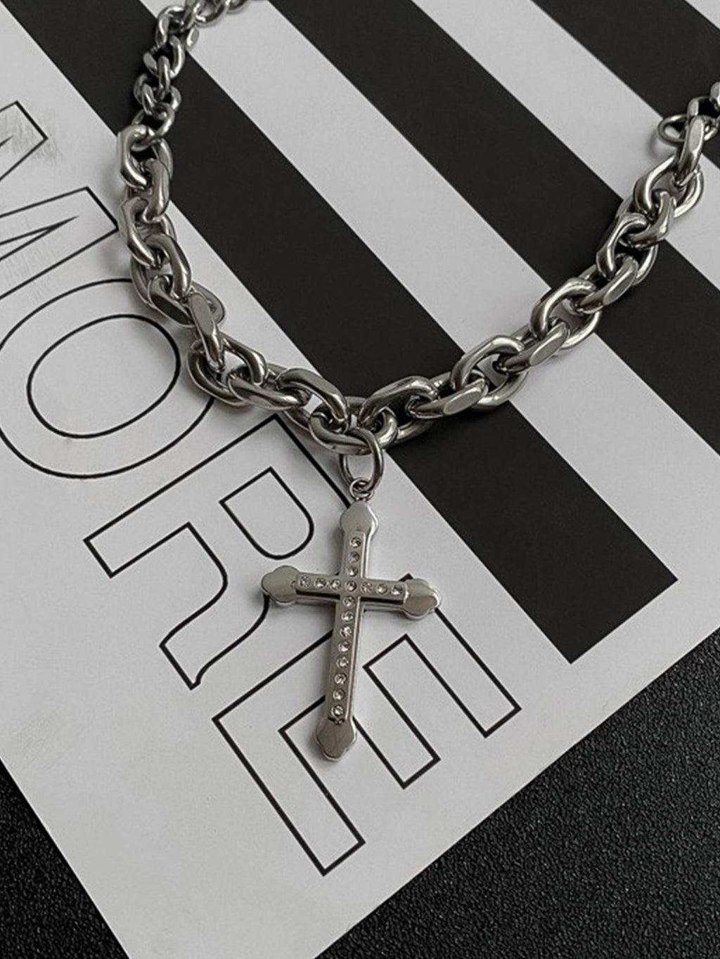 Black Cross Necklace - 1131
