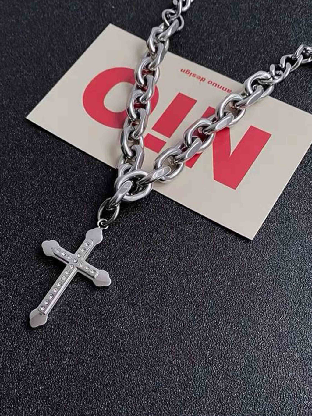 Black Cross Necklace - 1131