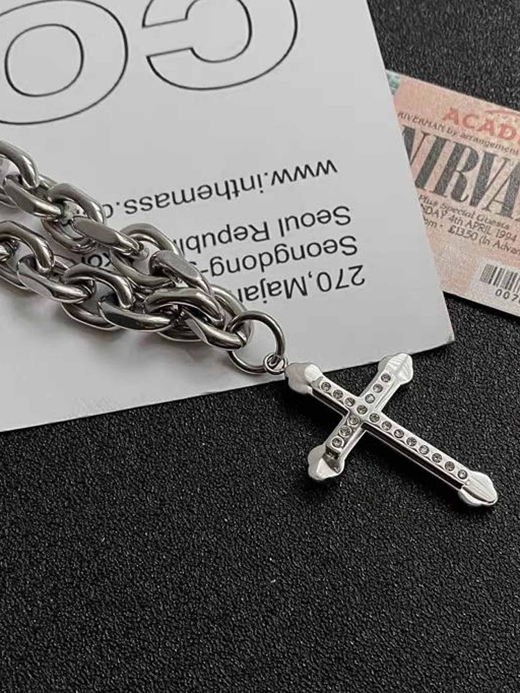 Black Cross Necklace - 1131