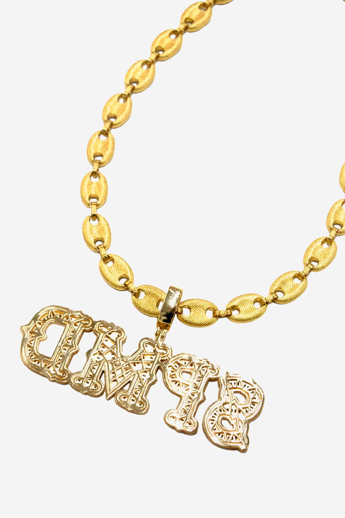 Hip-hop Diamond Letter Necklace - 2229