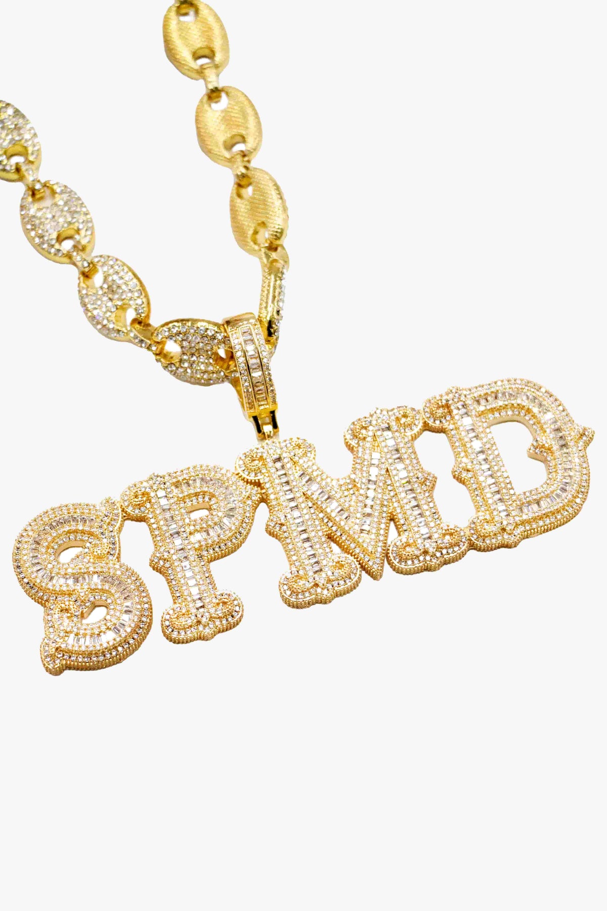 Hip-hop Diamond Letter Necklace - 2229