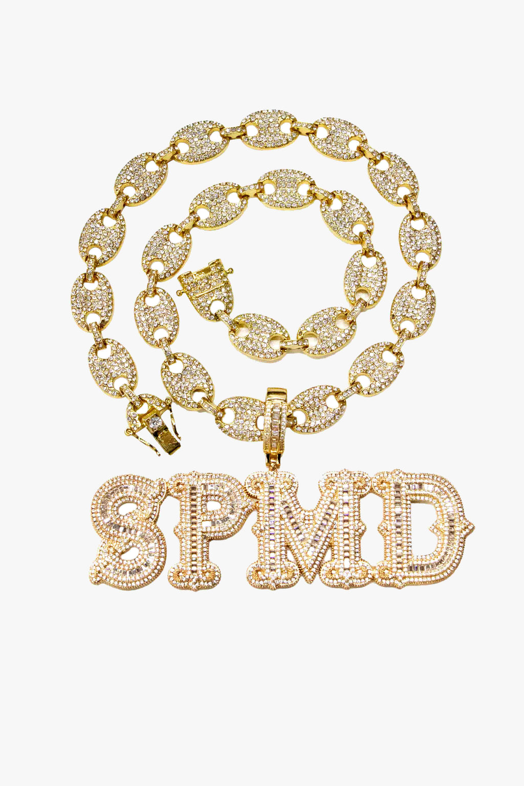 Hip-hop Diamond Letter Necklace - 2229