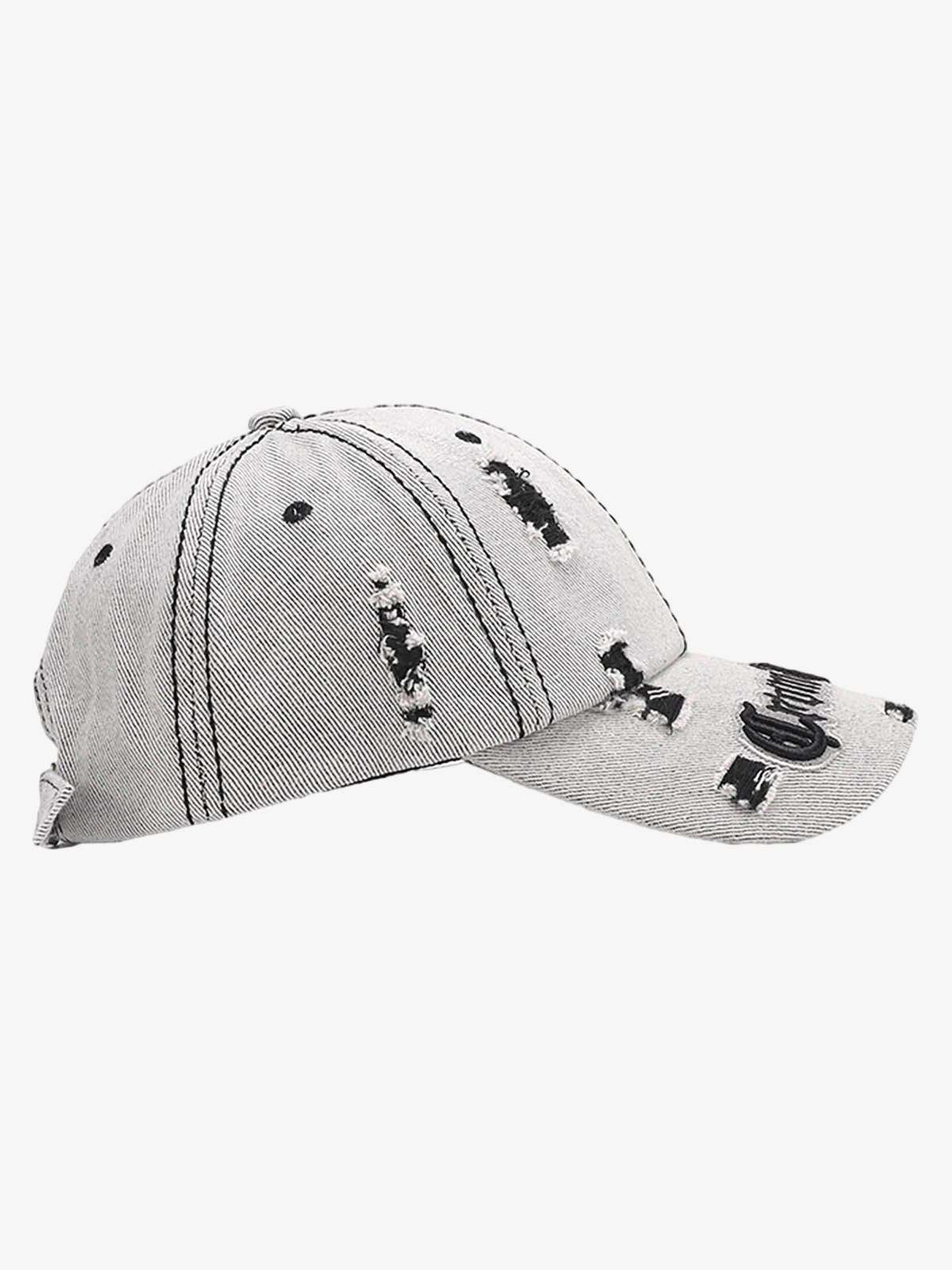 Distressed Letter Embroidery Baseball Cap