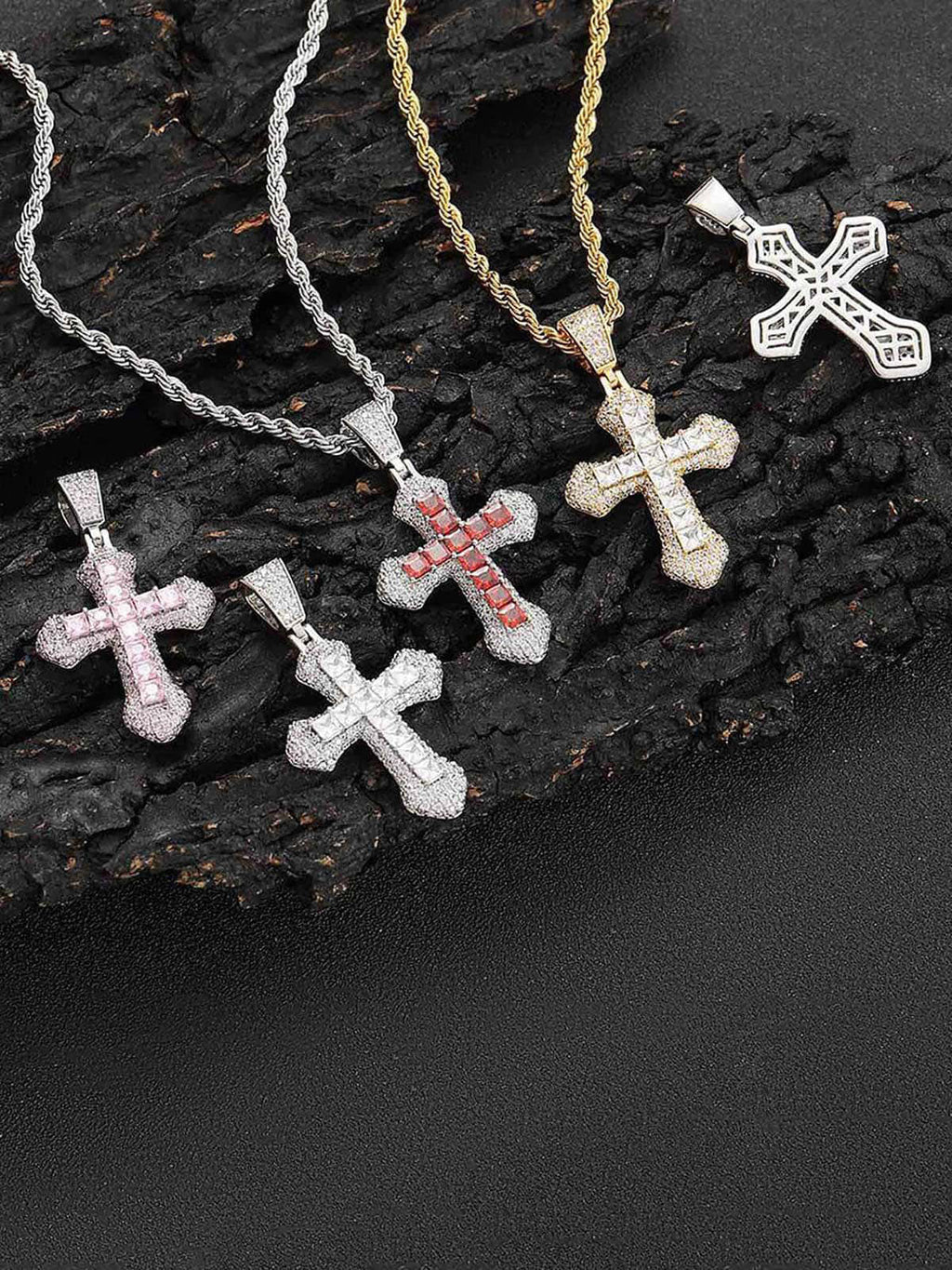Cross Full Diamond Necklace - 1514