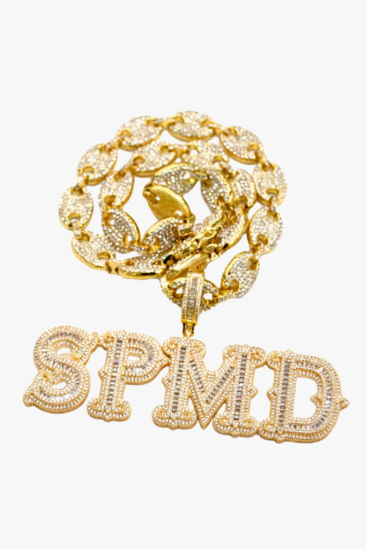 Hip-hop Diamond Letter Necklace - 2229