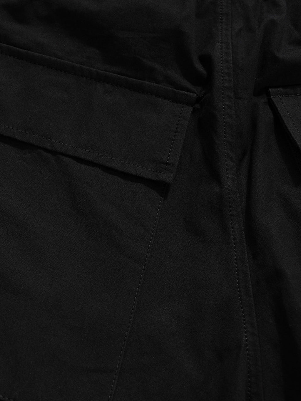 Woven Multi-Pocket Baggy Flared Pants - 2321